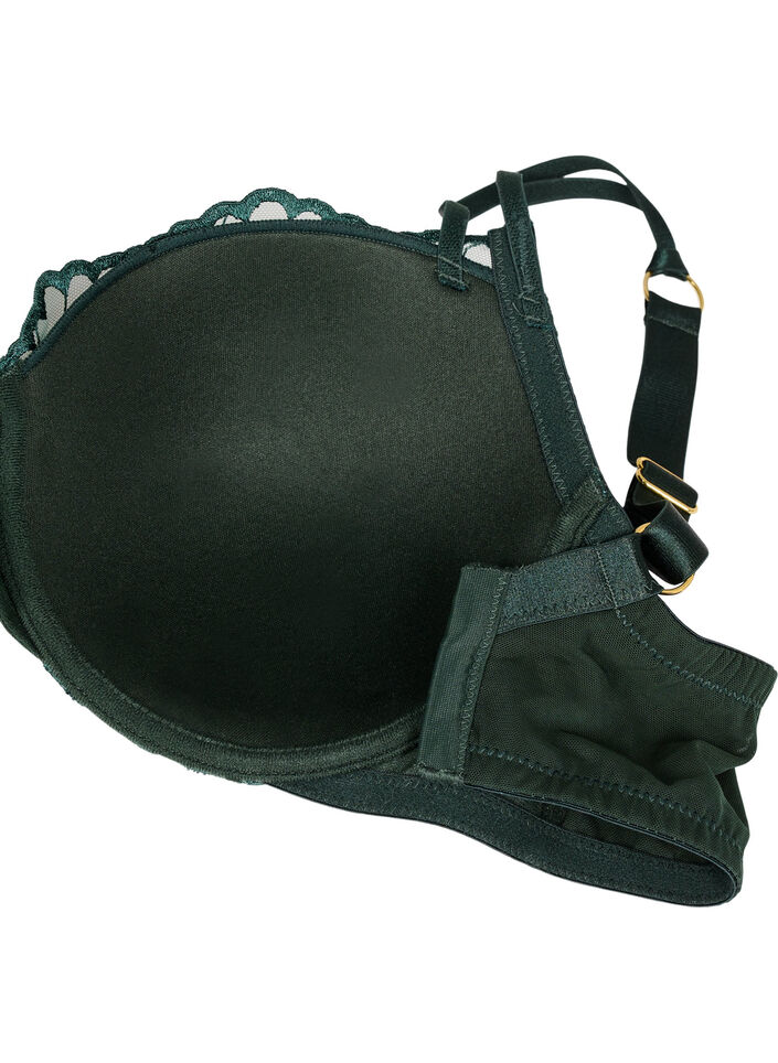 Formstøbt bh med broderi, Grøn, Packshot image number 3