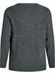 Meleret strikbluse med rund hals, Gr&oslash;n, Packshot image number 1