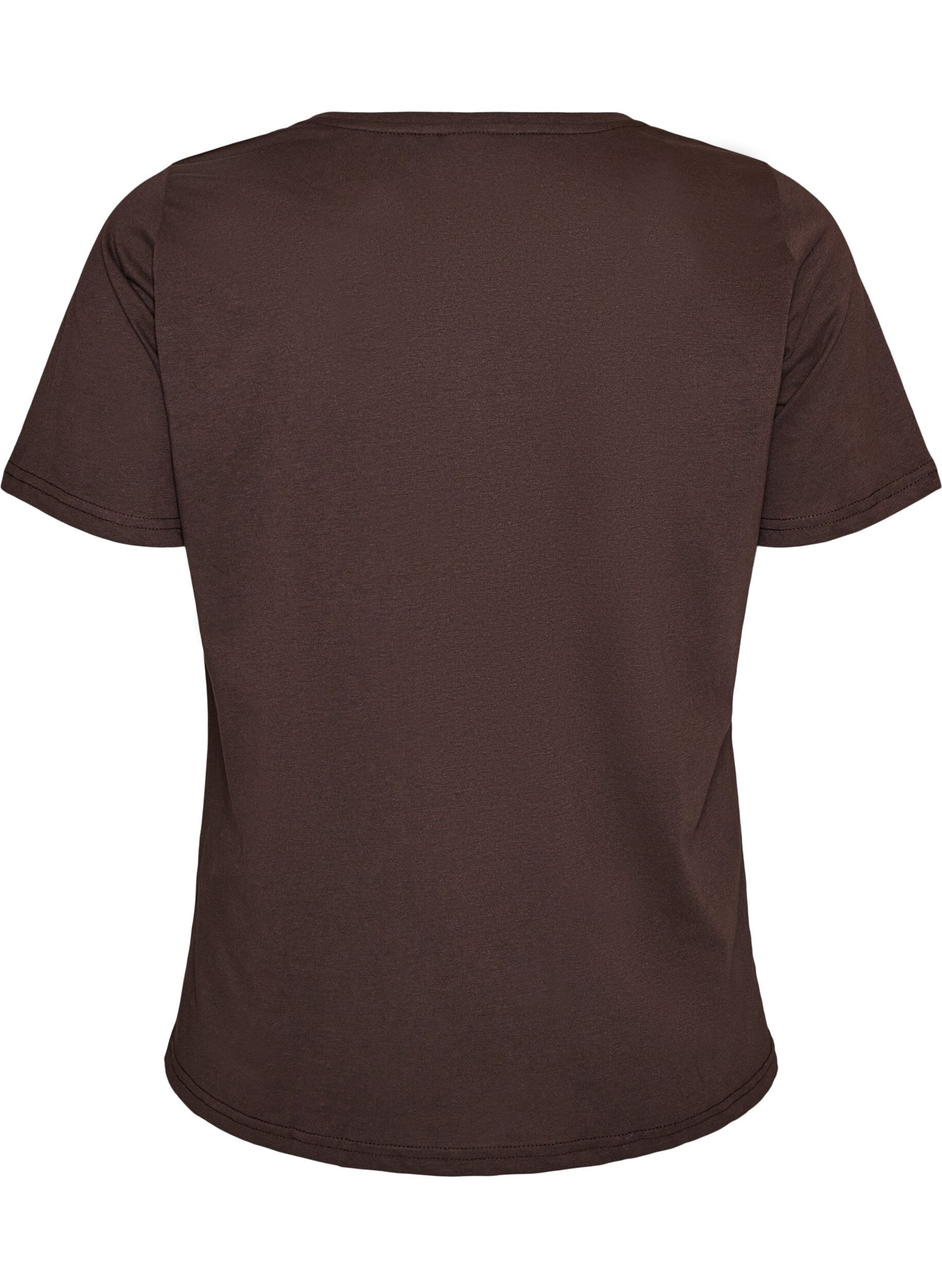 ZizziT-shirt med motiv, Brun, Packshot image number 1