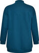 Lang sweatshirt med h&oslash;j hals og broderet tekst, Bl&aring;, Packshot image number 1