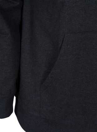 Sweatshirt med lynlås og hætte, Black, Packshot image number 3