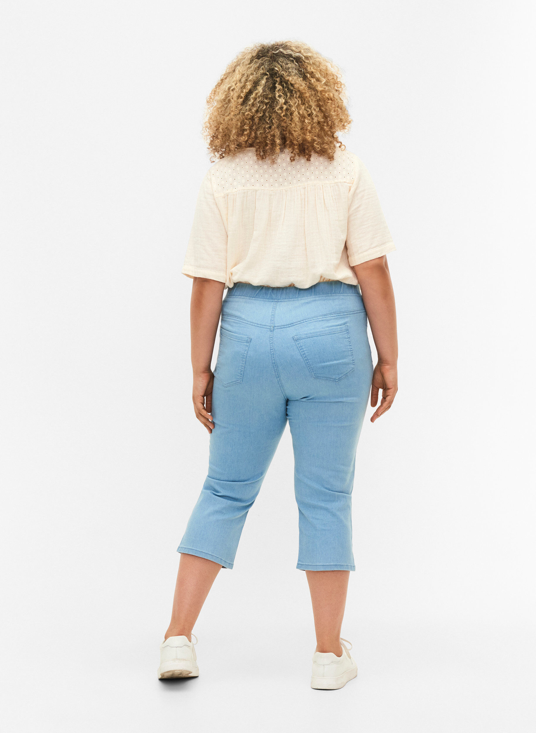 Zizzi Knickers i bomuldsmix, Light blue denim, Model image number 1