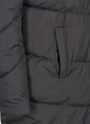 Lang vendbar jakke med hætte, Black COMB, Packshot image number 3