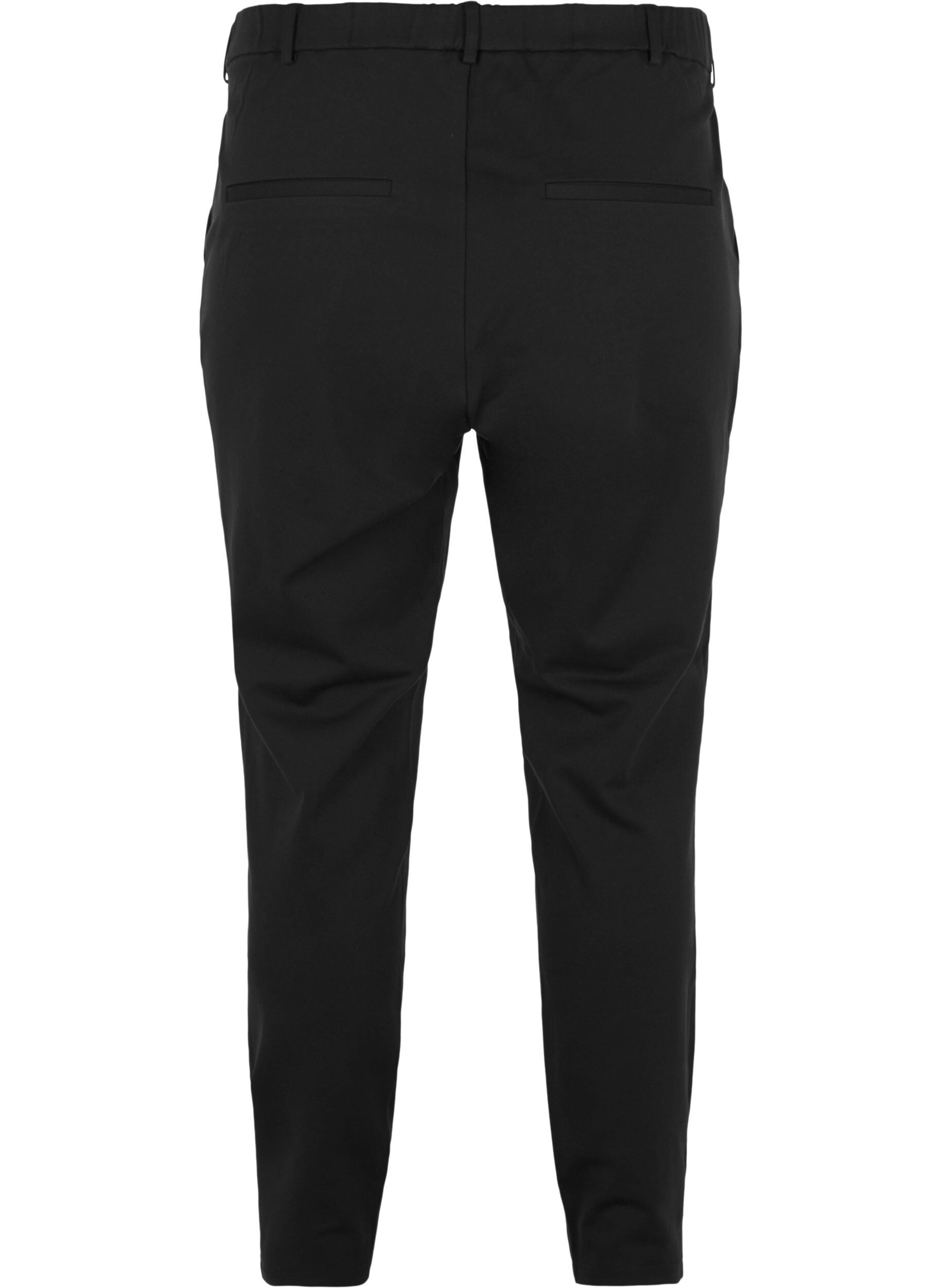ZizziCropped Maddison bukser, Sort, Packshot image number 1