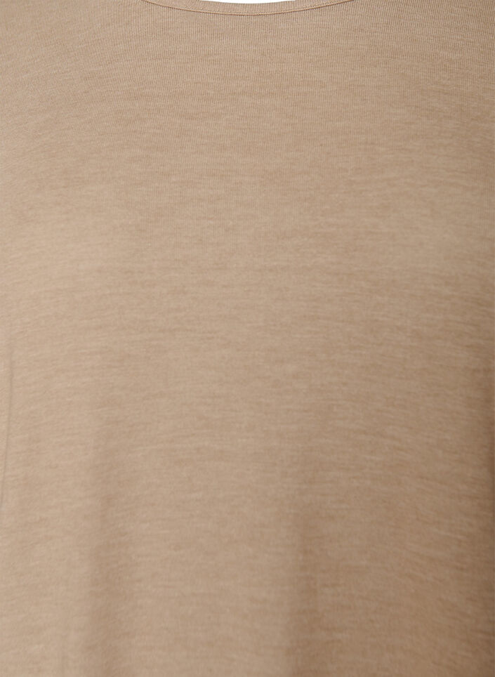 Jerseybluse med 3/4 &aelig;rmer, Beige, Packshot image number 2