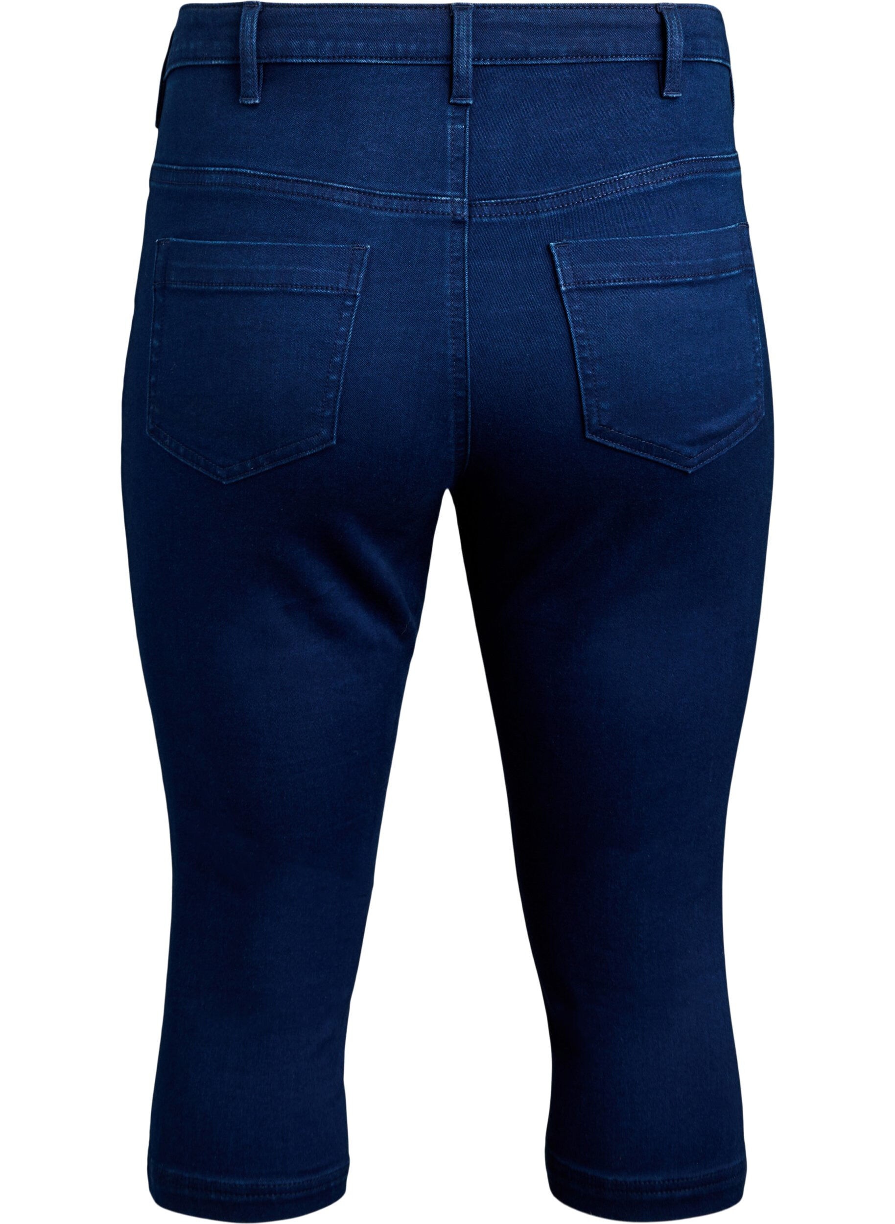 ZizziH&oslash;jtaljede Amy capri jeans med super slim fit, Bl&aring;, Packshot image number 1
