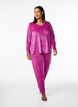 Velour bluse med v-udskæring, Boysenberry, Model image number 2