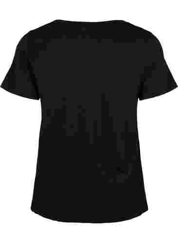 Bomulds t-shirt med fronttryk, Black W. Chest print, Packshot image number 1