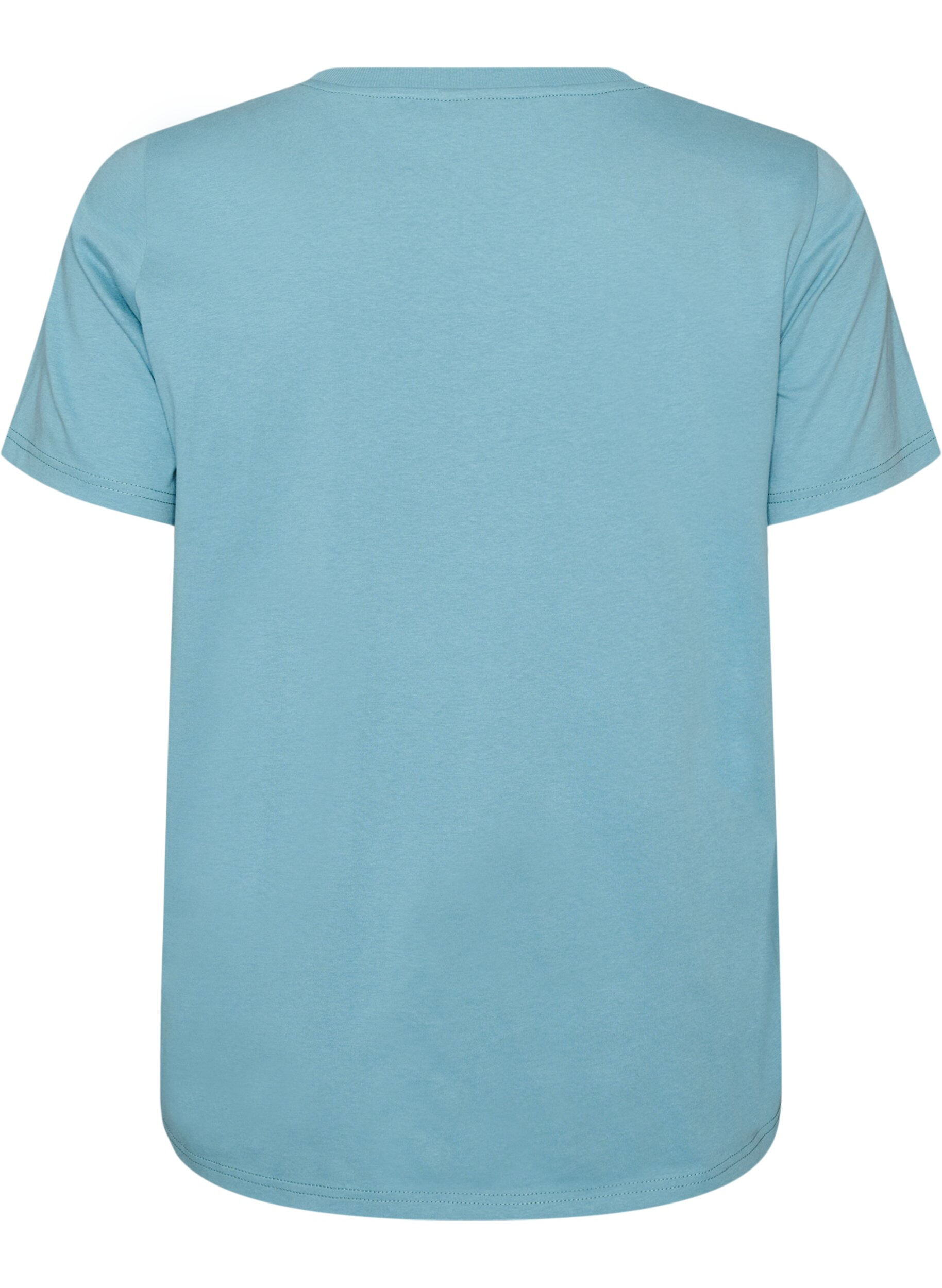 ZizziT-shirt i bomuld med printmotiv, Bl&aring;, Packshot image number 1