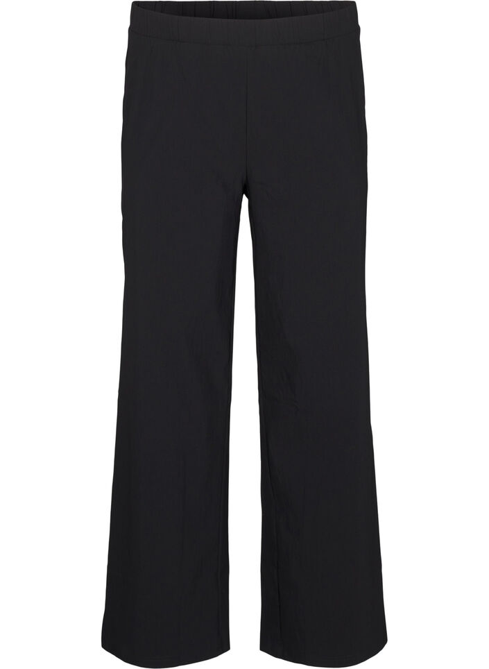 Bukser med vidde og elastik i taljen, Sort, Packshot image number 0