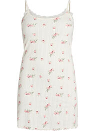 Natkjole med tynde stropper og strukturm&oslash;nster, Vanilla