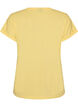 Kort&aelig;rmet T-shirt i bomuldsblanding, Gul, Packshot image number 1