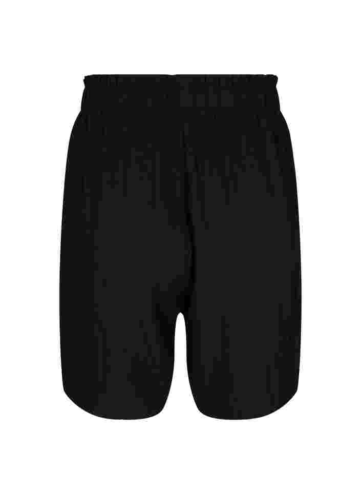 Løse shorts i viskose, Black, Packshot image number 1