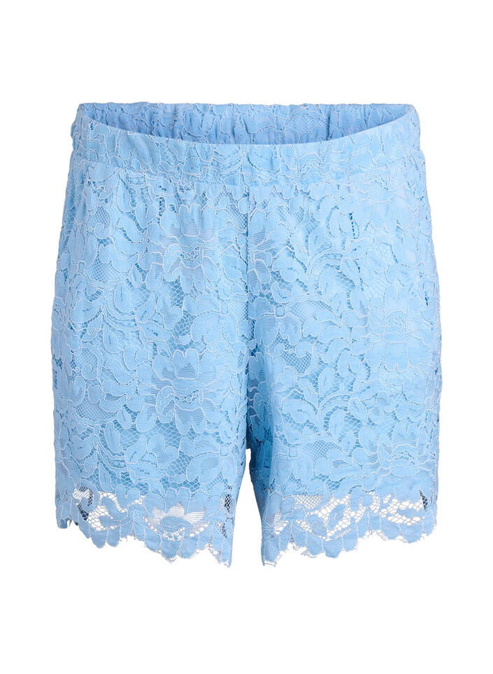 Blondeshorts med h&oslash;j talje og lommer, Bl&aring;, Packshot image number 0