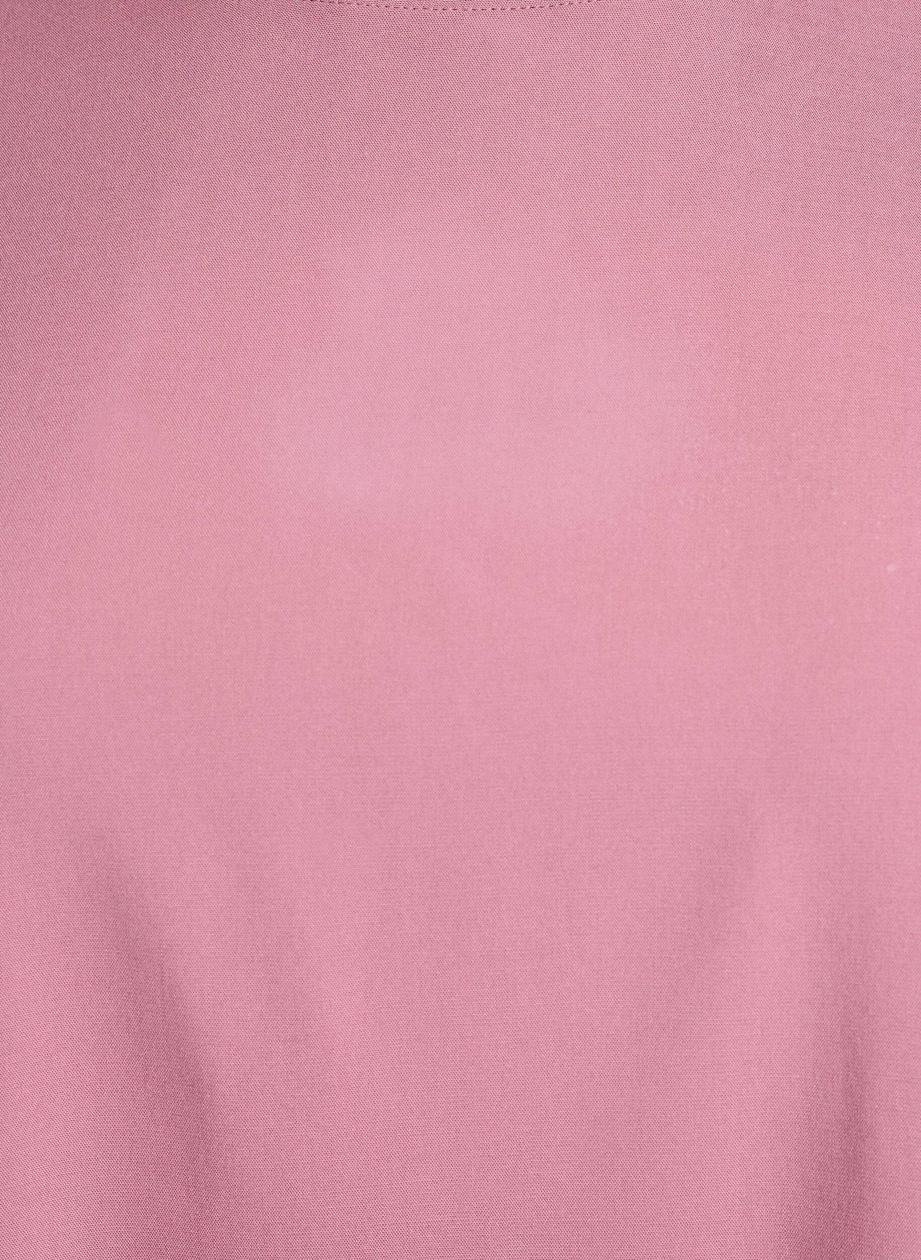 ZizziKort&aelig;rmet v&aelig;vet bluse med rund hals, Lyser&oslash;d, Packshot image number 2