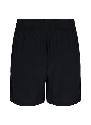 Løstsiddende shorts med blomsterprint, Black, Packshot image number 1