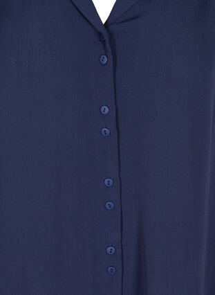 Ærmeløs skjorte tunika i viskose, Peacoat, Packshot image number 2