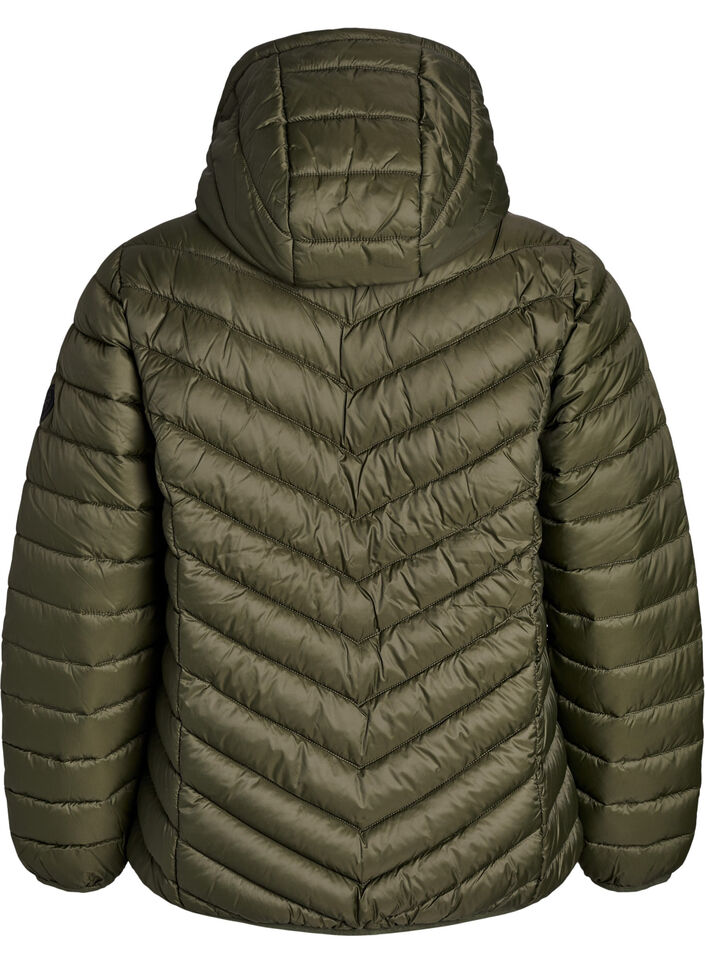 Letv&aelig;gts jakke med h&aelig;tte, Gr&oslash;n, Packshot image number 1