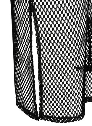Ærmeløs net kjole med slids, Black, Packshot image number 3