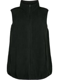 Fleece vest med lommer, Sort