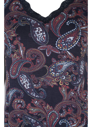 Kortærmet natkjole i viskose, PAISLEY PRINT, Packshot image number 2