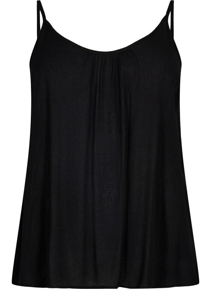 Strop top i viskose, Sort, Packshot image number 0