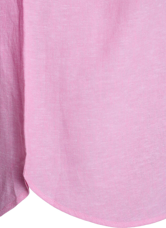 Skjorte i h&oslash;r og viskose med 3/4-&aelig;rmer, Lyser&oslash;d, Packshot image number 3