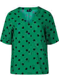 Viskose bluse med prikker, Jolly Green dot AOP