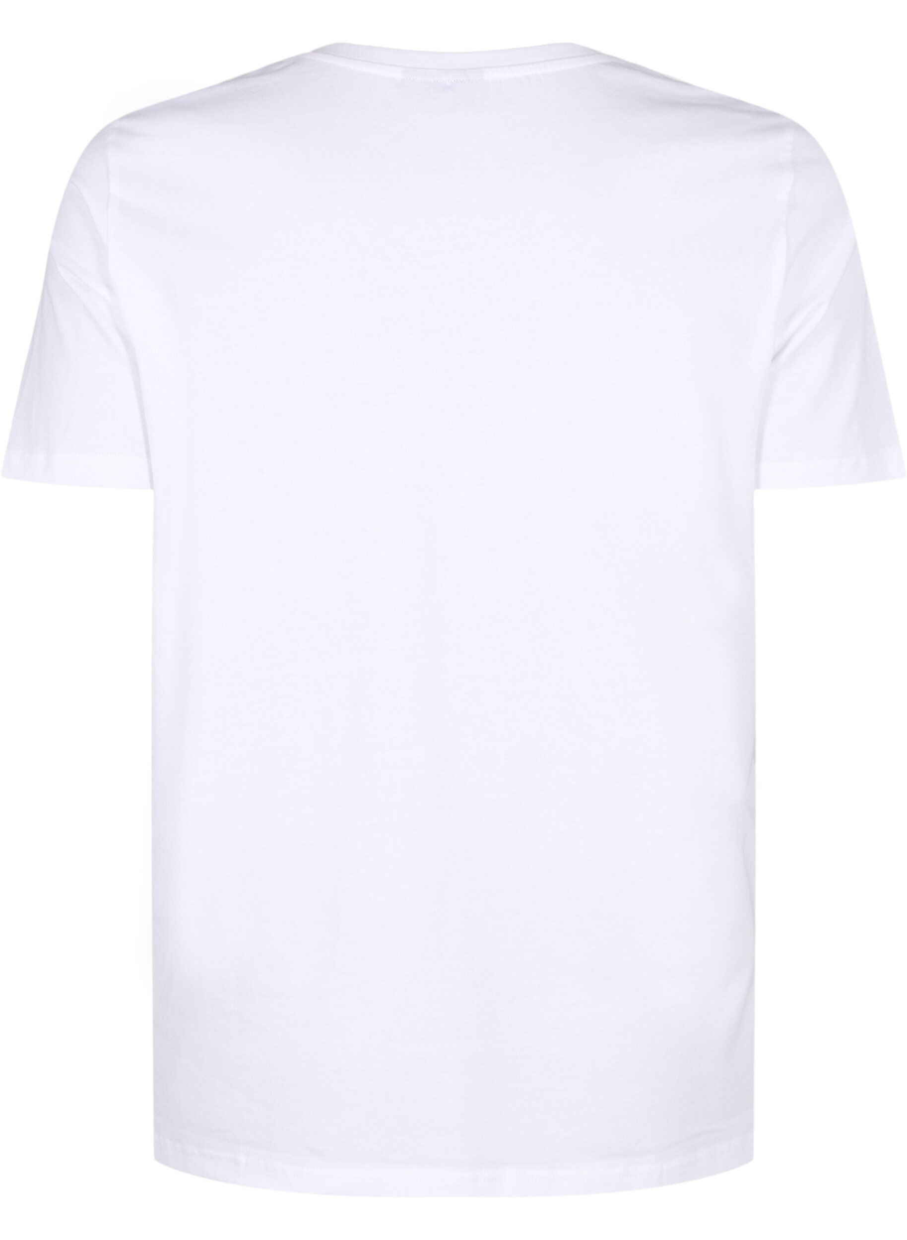 Zizzi T-shirt i &oslash;kologisk bomuld med sl&oslash;jfedetalje, Bright White, Packshot image number 1