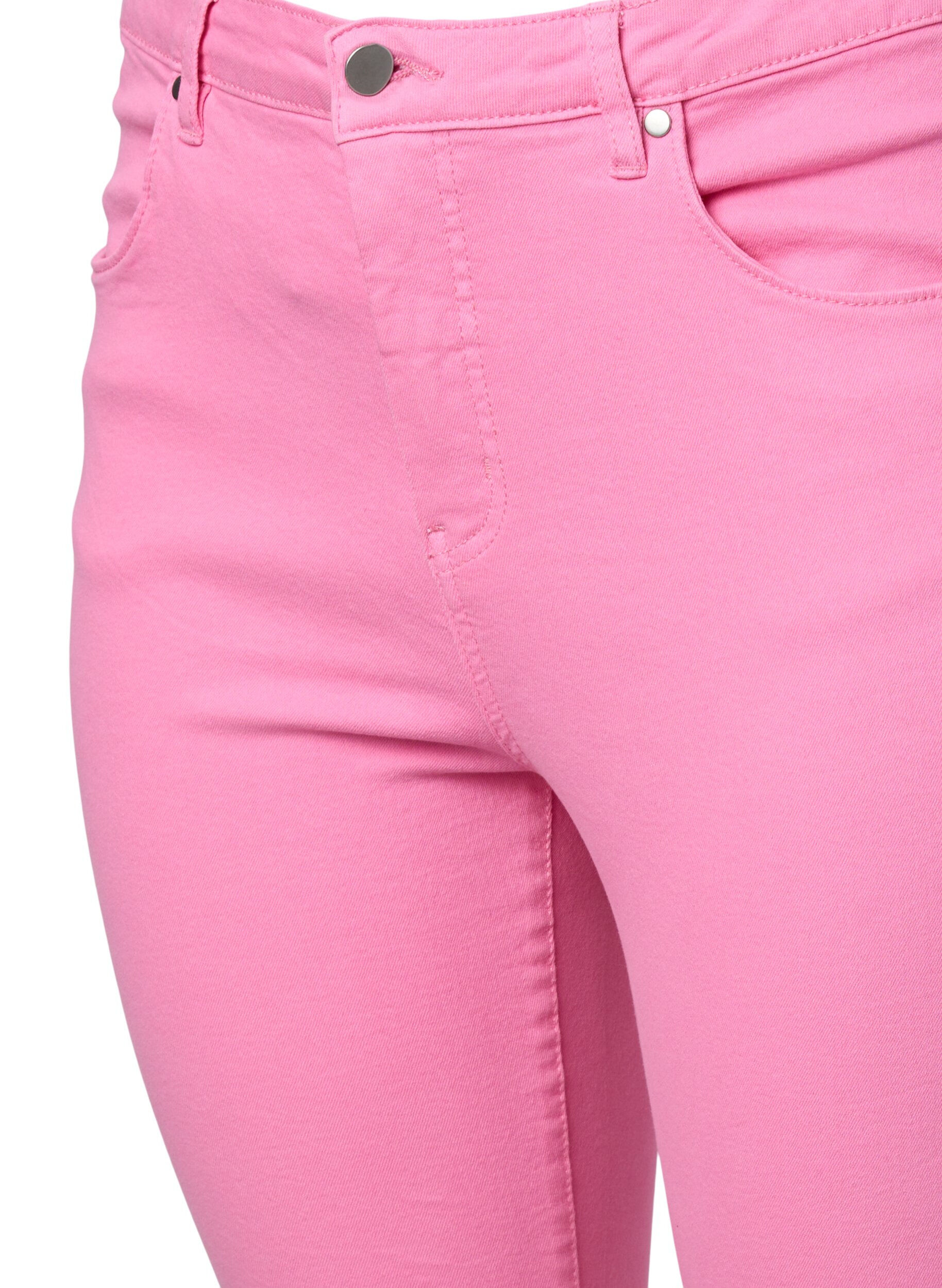 Zizzi H&oslash;jtaljede Amy jeans med super slim fit, Rosebloom, Packshot image number 2