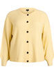 Ribstrikket cardigan med knapper, Gul, Packshot image number 0
