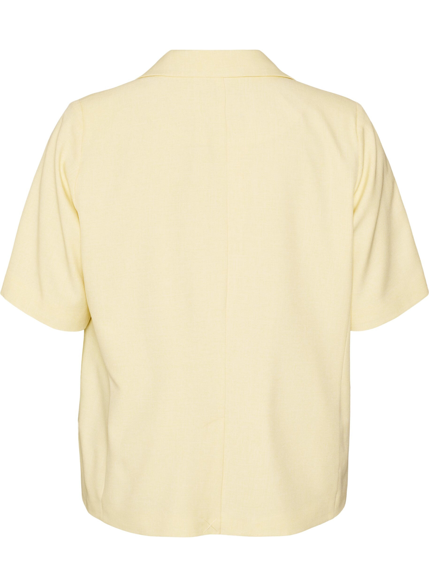 ZizziBlazer med korte &aelig;rmer og reverskrave, Gul, Packshot image number 1