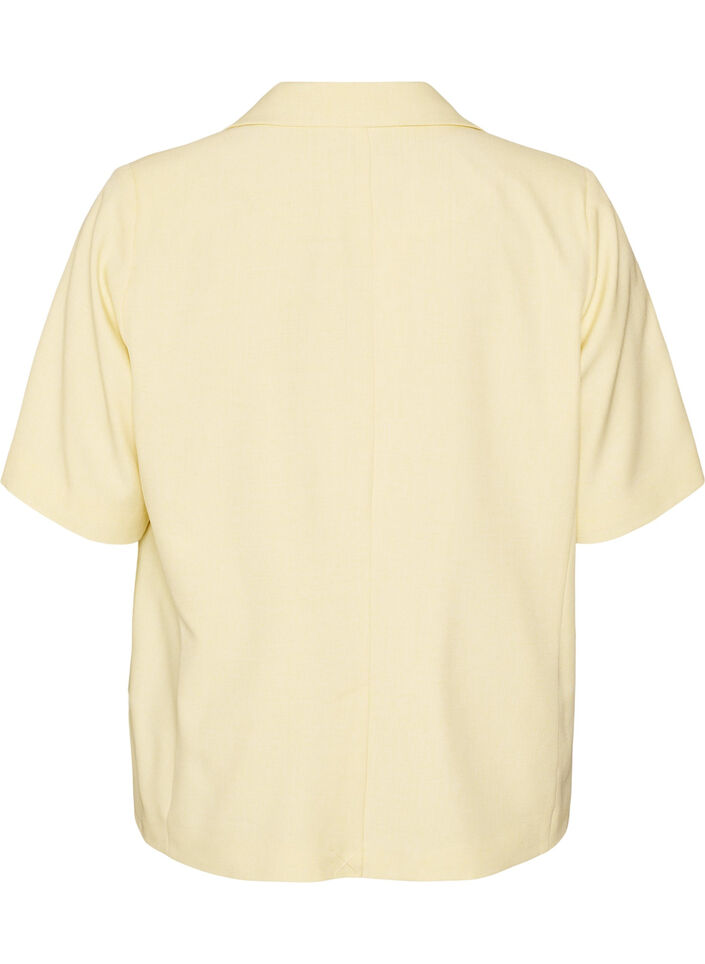 Blazer med korte &aelig;rmer og reverskrave, Gul, Packshot image number 1