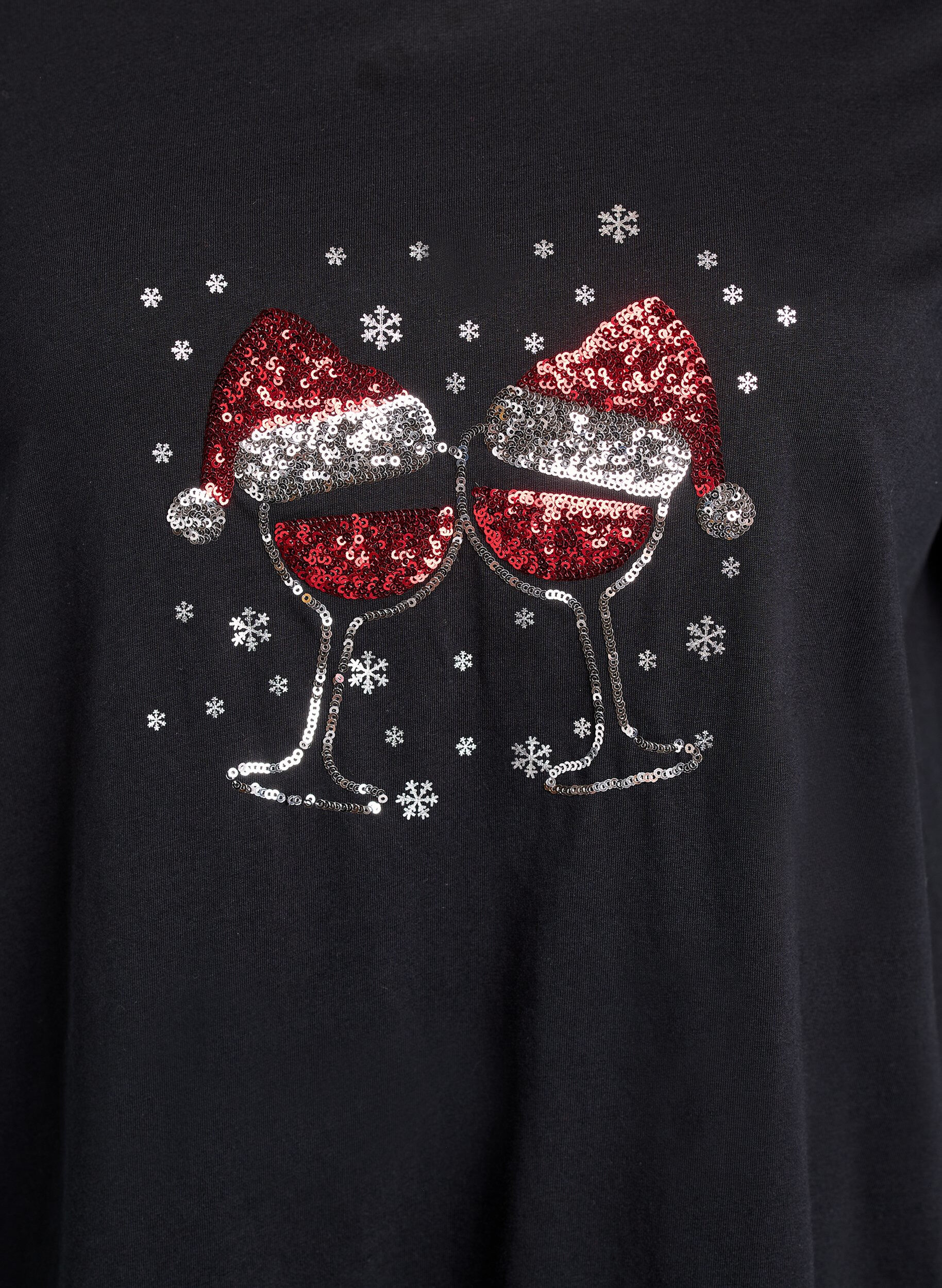 ZizziJule t-shirt i &oslash;kologisk bomuld, Sort, Packshot image number 2