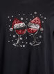 Jule t-shirt i &oslash;kologisk bomuld, Sort, Packshot image number 2