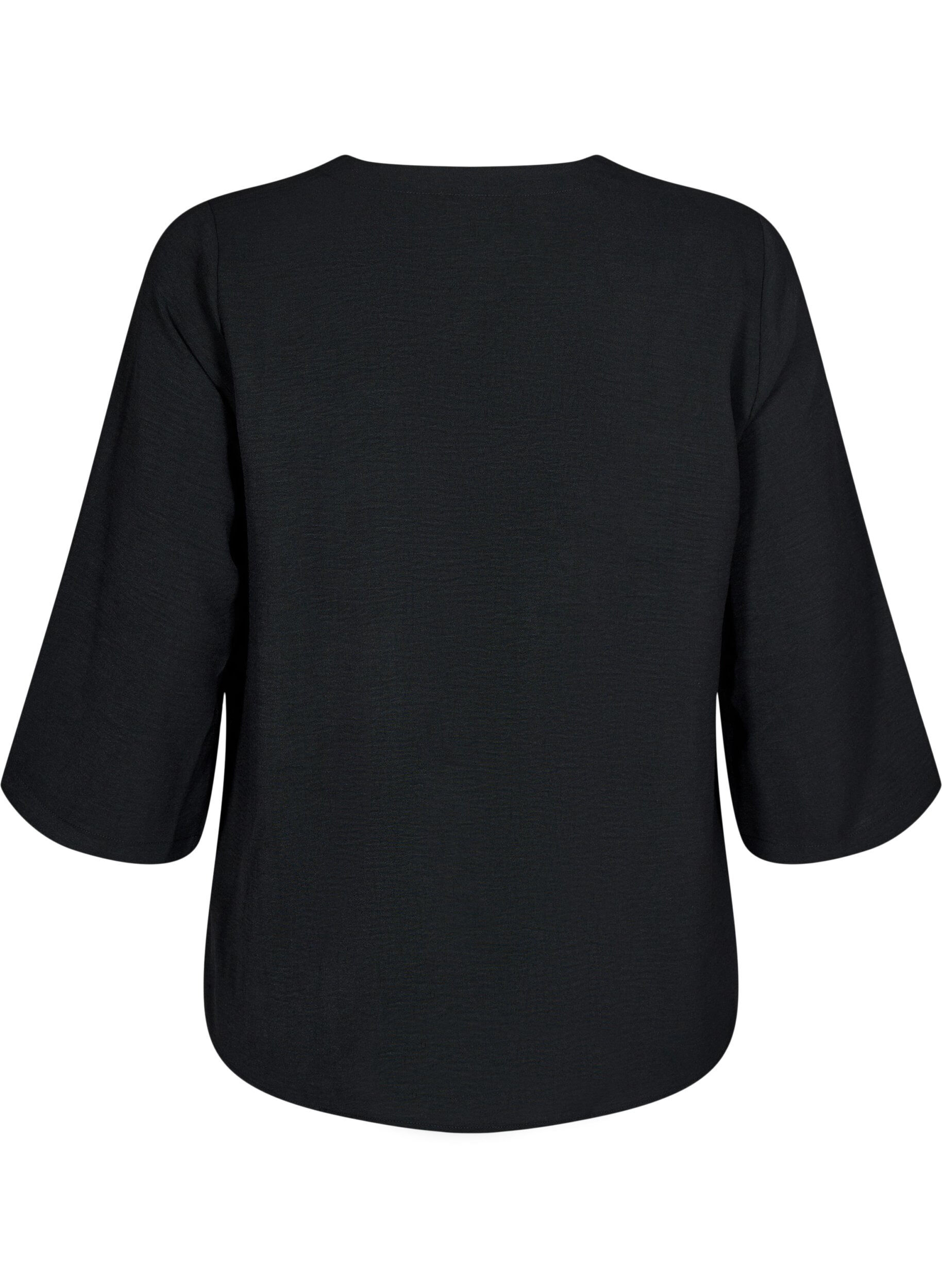 ZizziBluse med 3/4 &aelig;rmer, Sort, Packshot image number 1