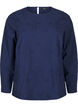 Langærmet bluse med broderi, Blå, Packshot image number 0
