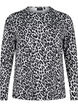 Langærmet bluse med leopardprint, Grå, Packshot image number 0