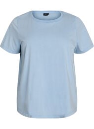 T-shirt i &oslash;kologisk bomuld med grafisk udtryk, Bl&aring;