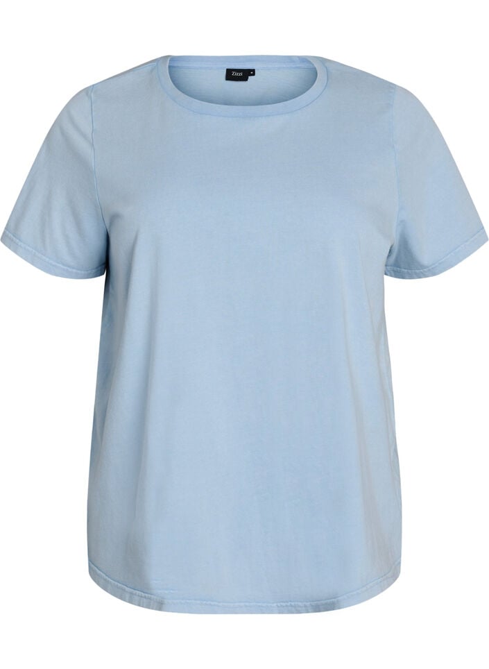 T-shirt i &oslash;kologisk bomuld med grafisk udtryk, Bl&aring;, Packshot image number 0