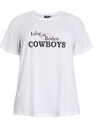 T-shirt med motiv, Hvid