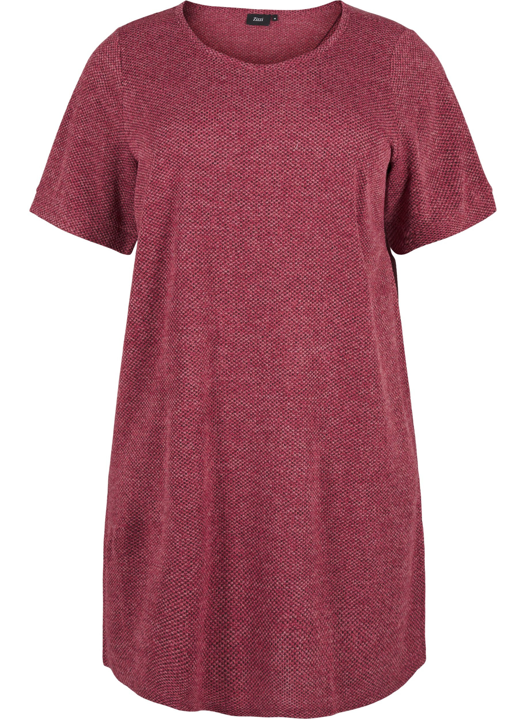Zizzi T-shirt kjole med korte &aelig;rmer, Dry Rose, Packshot image number 0