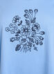 T-shirt i økologisk bomuld med blomsterbroderi, Della R. Blue w. EMB, Packshot image number 2