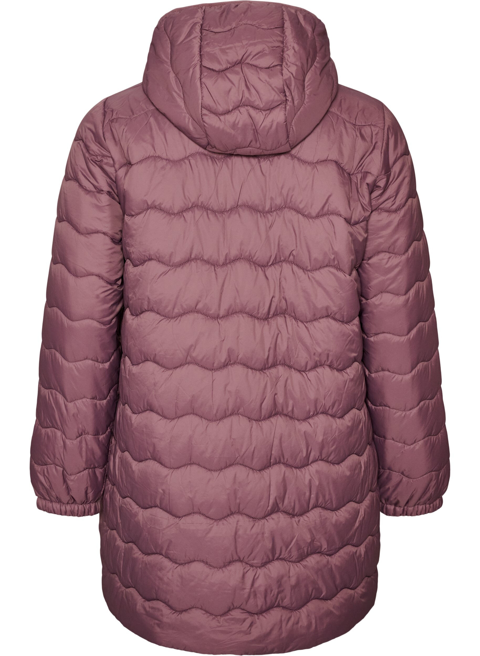 ZizziVatteret jakke med quiltet m&oslash;nster, Lyser&oslash;d, Packshot image number 1
