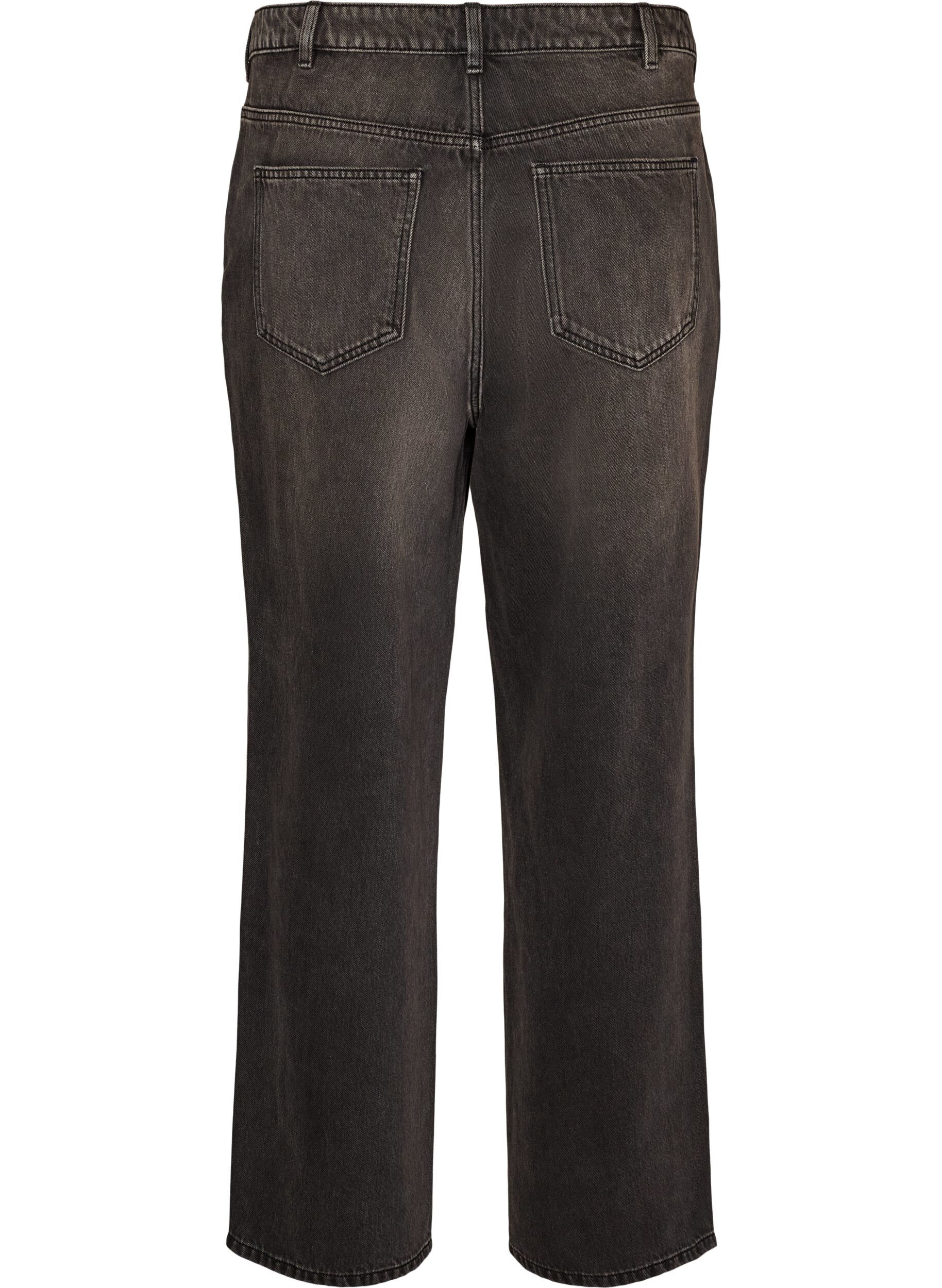 ZizziKiana straight fit jeans med h&oslash;j talje, Sort, Packshot image number 1