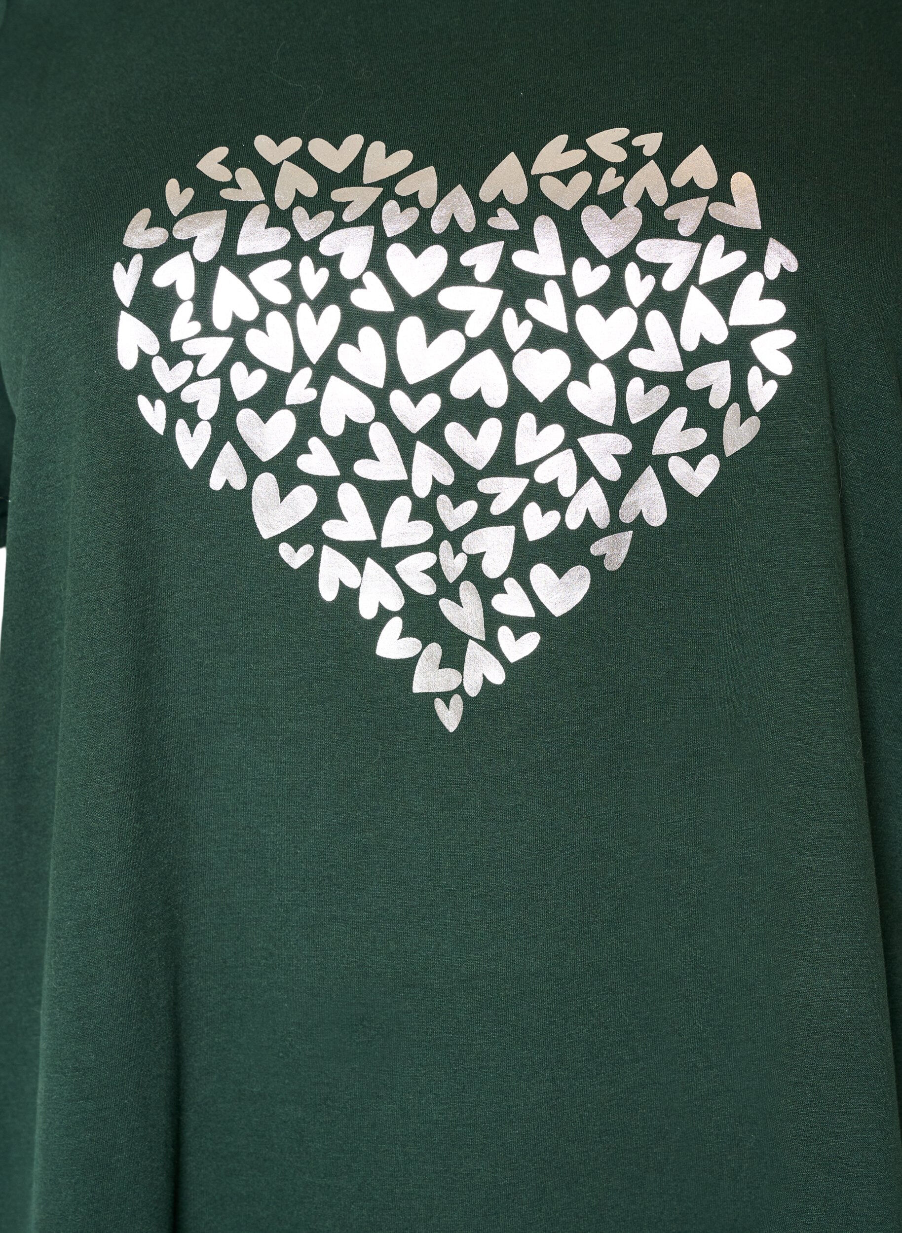 ZizziT-shirt med motiv, Gr&oslash;n, Packshot image number 2