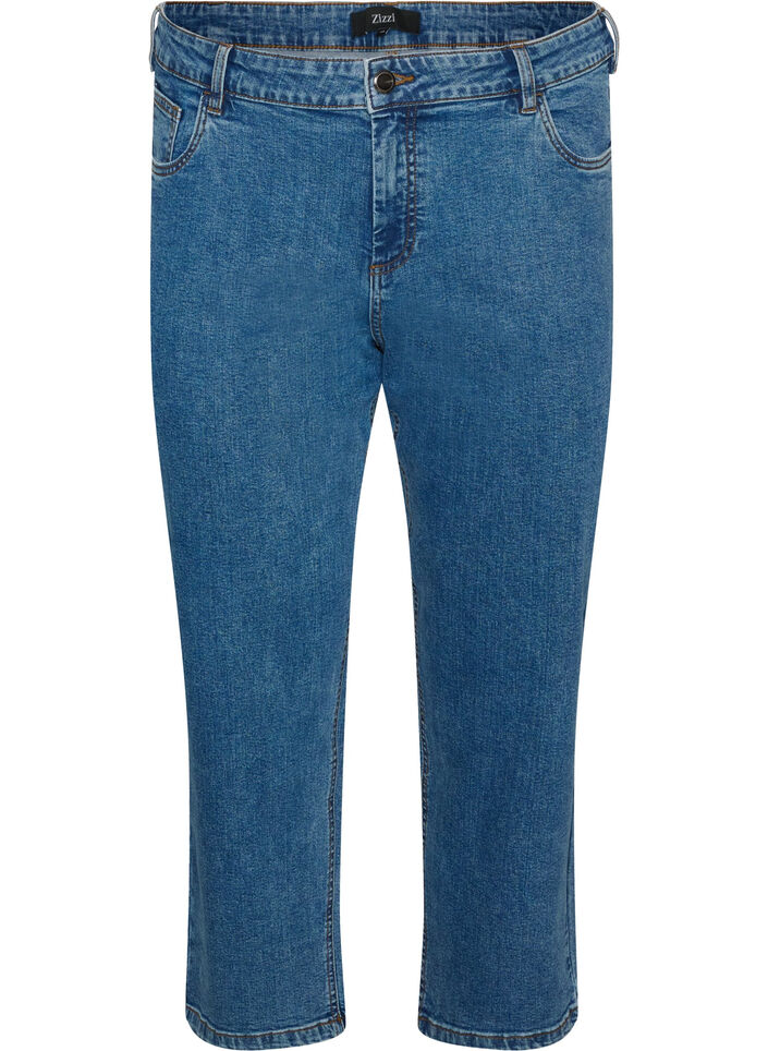 Cropped Vera jeans med straight fit, Bl&aring;, Packshot image number 0