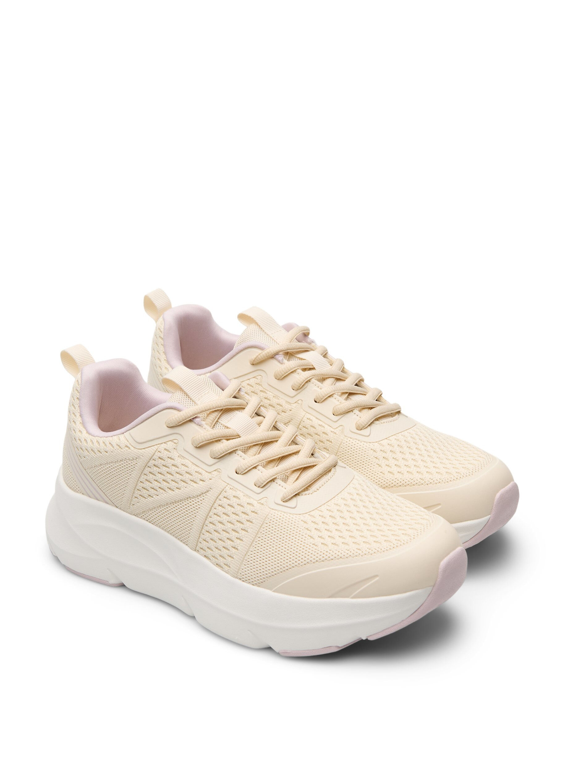 Zizzi Wide fit - Komfortsneakers med st&oslash;dabsorberende s&aring;l, Beige, Packshot image number 1