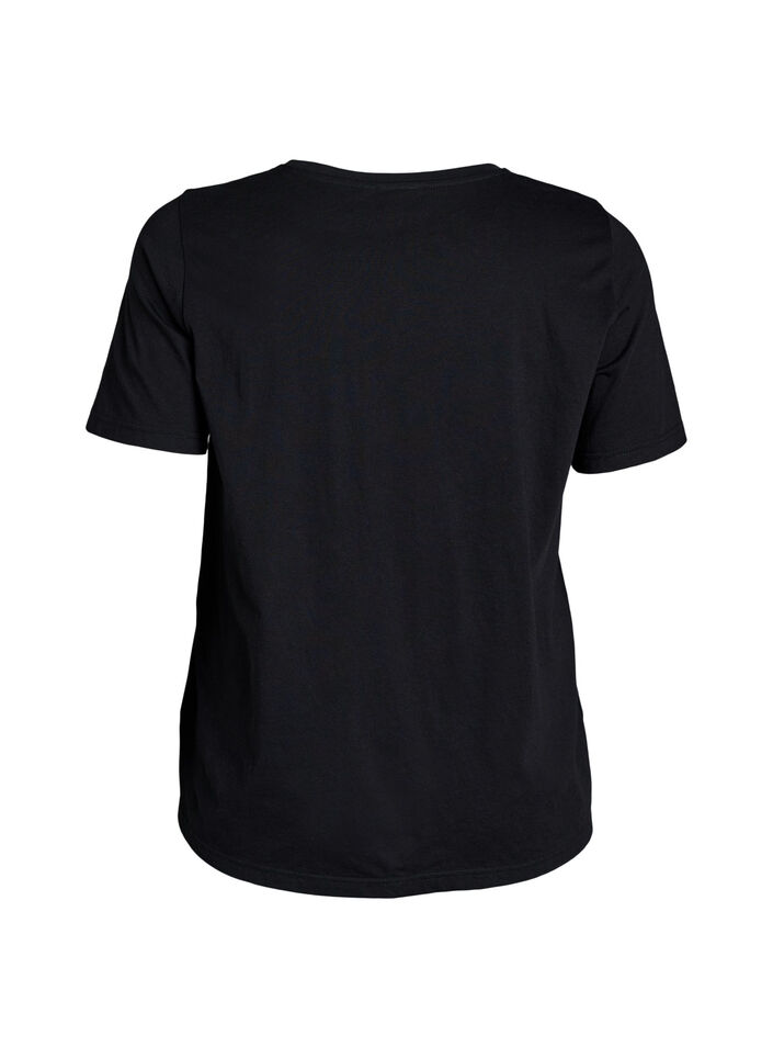 T-shirt med motiv, Sort, Packshot image number 1