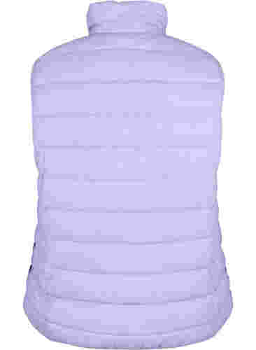 Kort vest med lynlås og lommer, Lavender, Packshot image number 1